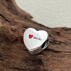 Pandora Love Wales Exclusive Heart Charm S925 ALE Bead Charm Silver Jewelry